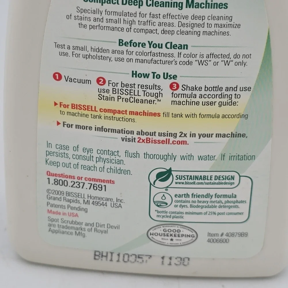 Bissell Little Green Advanced Formula Clean Carpet Upholstry 8 oz New